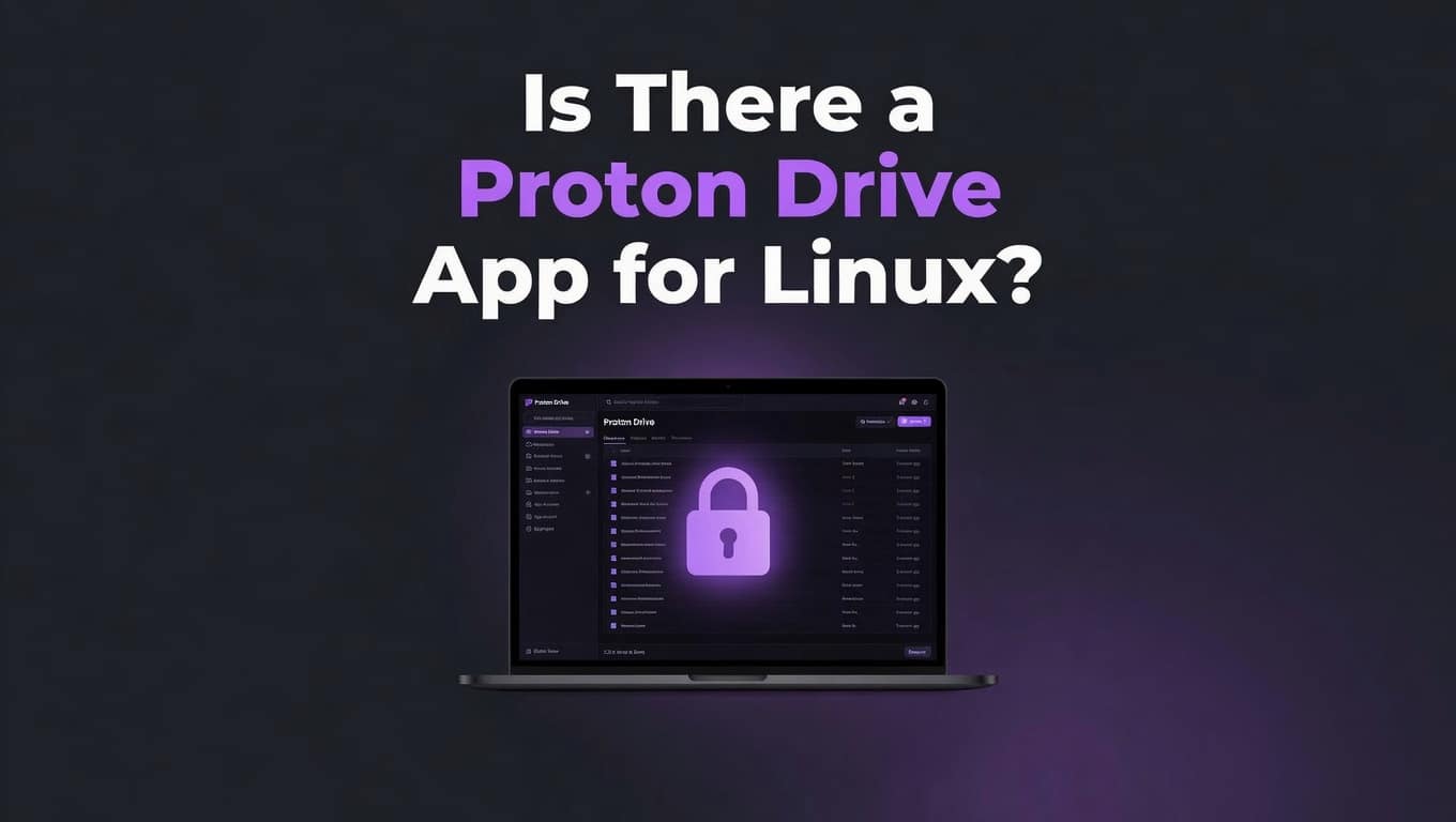 Is There a Proton Drive App for Linux? 1 A laptop with a glowing lock with the title text is there a proton drive app for linux?