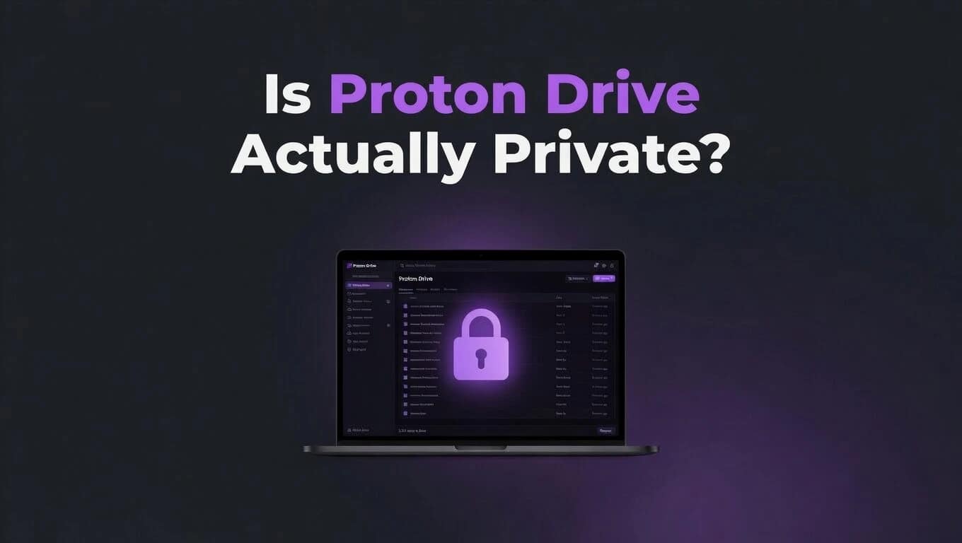 A secure file vault interface demonstrating zero-knowledge encryption to answer is proton drive actually private?
