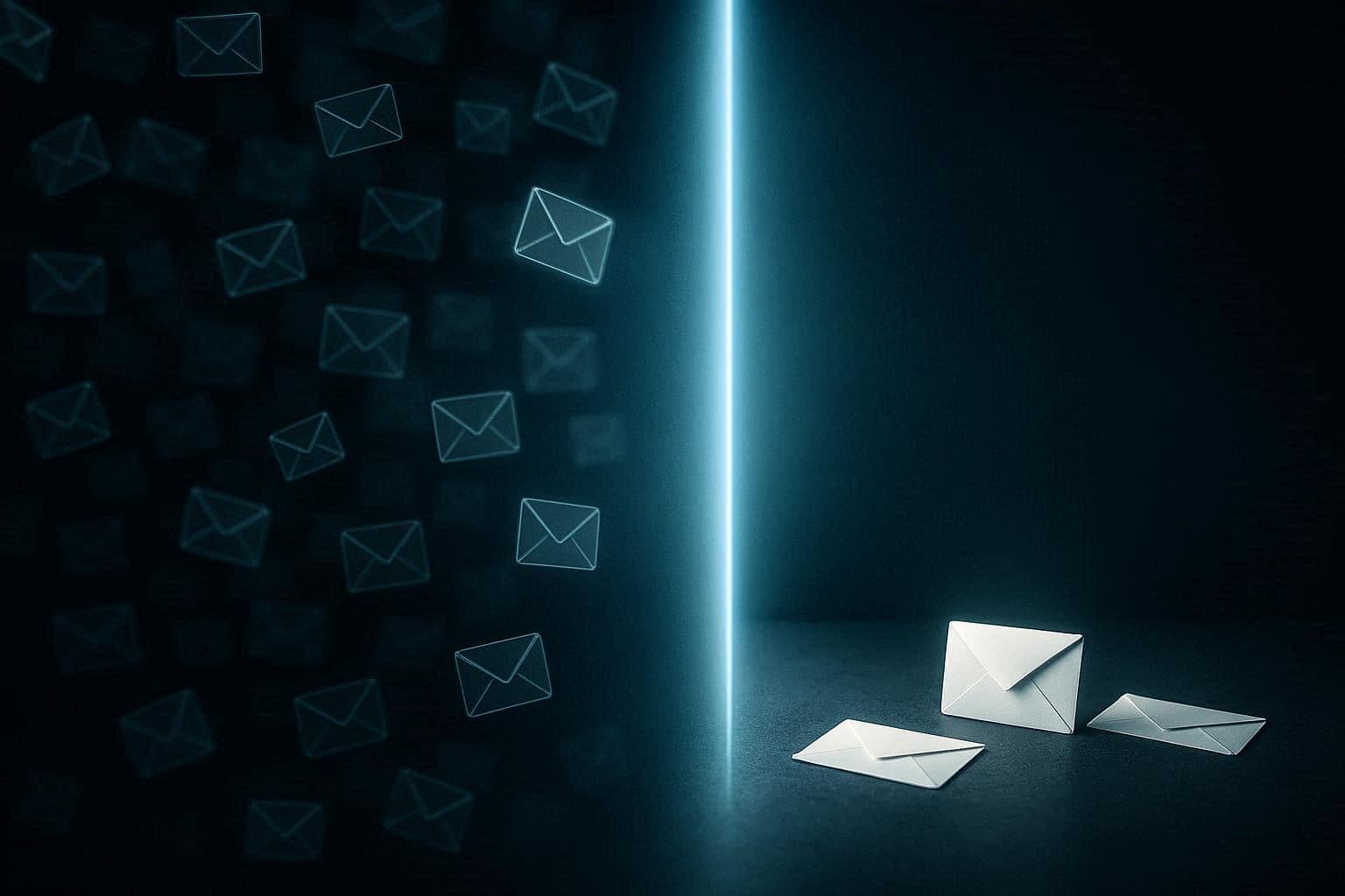 Best email management tool for ADHD shown as a calm, filtered inbox with SaneBox sorting out the digital chaos