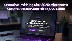 Microsoft-style compliance phishing email used in the OneDrive phishing risk 2026 campaign targeting 35,000 users across 26 countries
