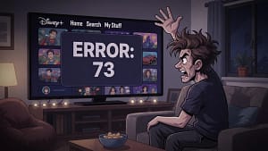 Disney Plus Error 73: The Proven VPN Fix for 2026 1 Person frustrated by Disney Plus Error 73 VPN block on streaming device in 2026