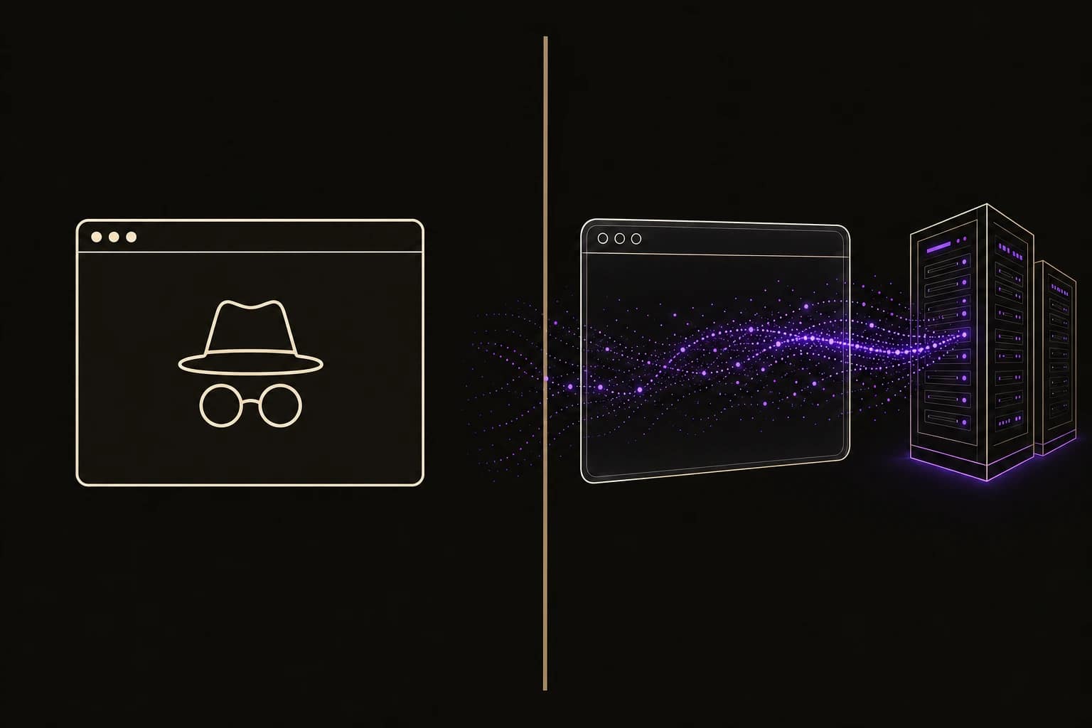 Illustration representing the Google Incognito lawsuit: Chrome's old and new privacy disclosures side by side