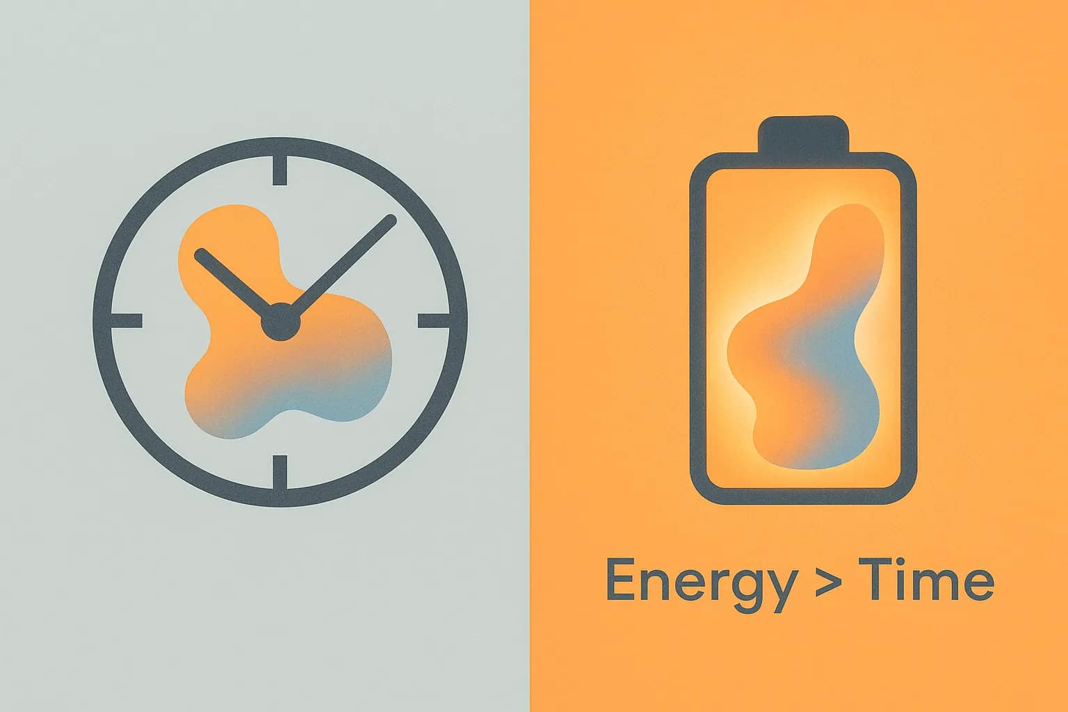 Illustration comparing rigid time management with the fluid Todoist Energy-Based Workflow.