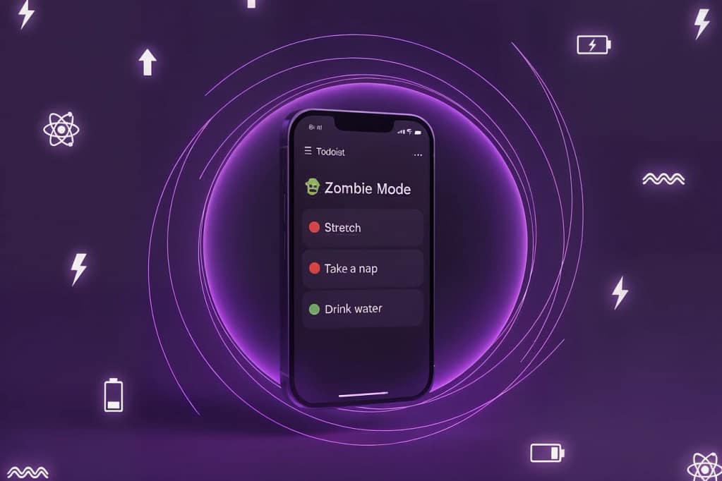 The Todoist Energy-Based Workflow: Beating Burnout with "Zombie Mode" (2026 Guide) 2 A Todoist screen showing the Zombie Mode filter active, blocking out high-energy tasks.
