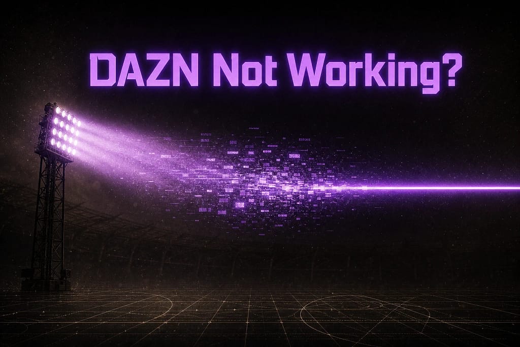DAZN Not Working? 6 Proven VPN & Streaming Fixes (2026) 2 DAZN not working: broadcast signal breaking apart and reforming into a secure Stealth tunnel