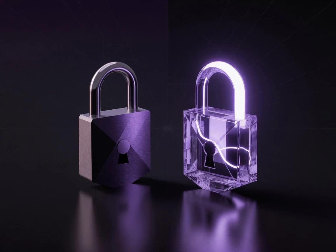 iCloud Vs pCloud Encryption and Privacy 2026 Glowing padlock illustration representing iCloud and pCloud encryption and privacy comparison in 2026