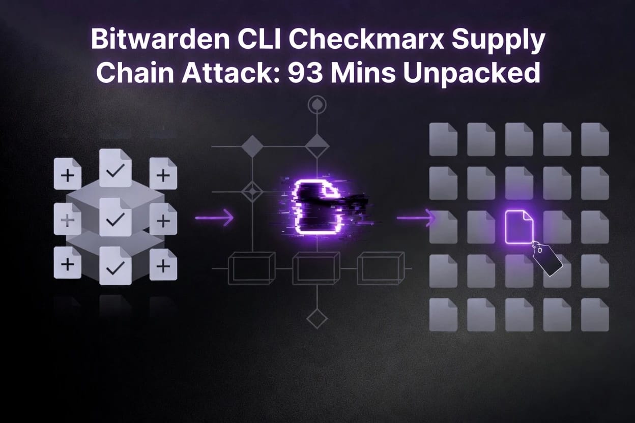 Bitwarden CLI Checkmarx Supply Chain Attack: 93 Mins Unpacked 2 Bitwarden CLI Checkmarx supply chain attack 2026. malicious npm package injected into a poisoned CI/CD pipeline