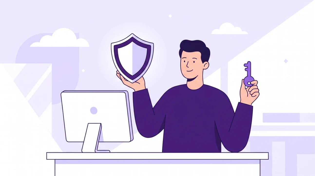 Bitwarden Changes 2026: 5 Things You Likely Missed 5 Person confidently holding a secure password manager shield, representing Proton Pass as a trusted Bitwarden alternative in 2026