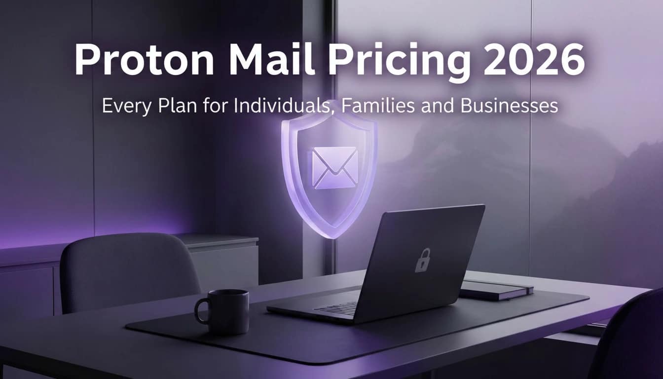 Proton Mail pricing 2026 showing all plans from free to Workspace Premium
