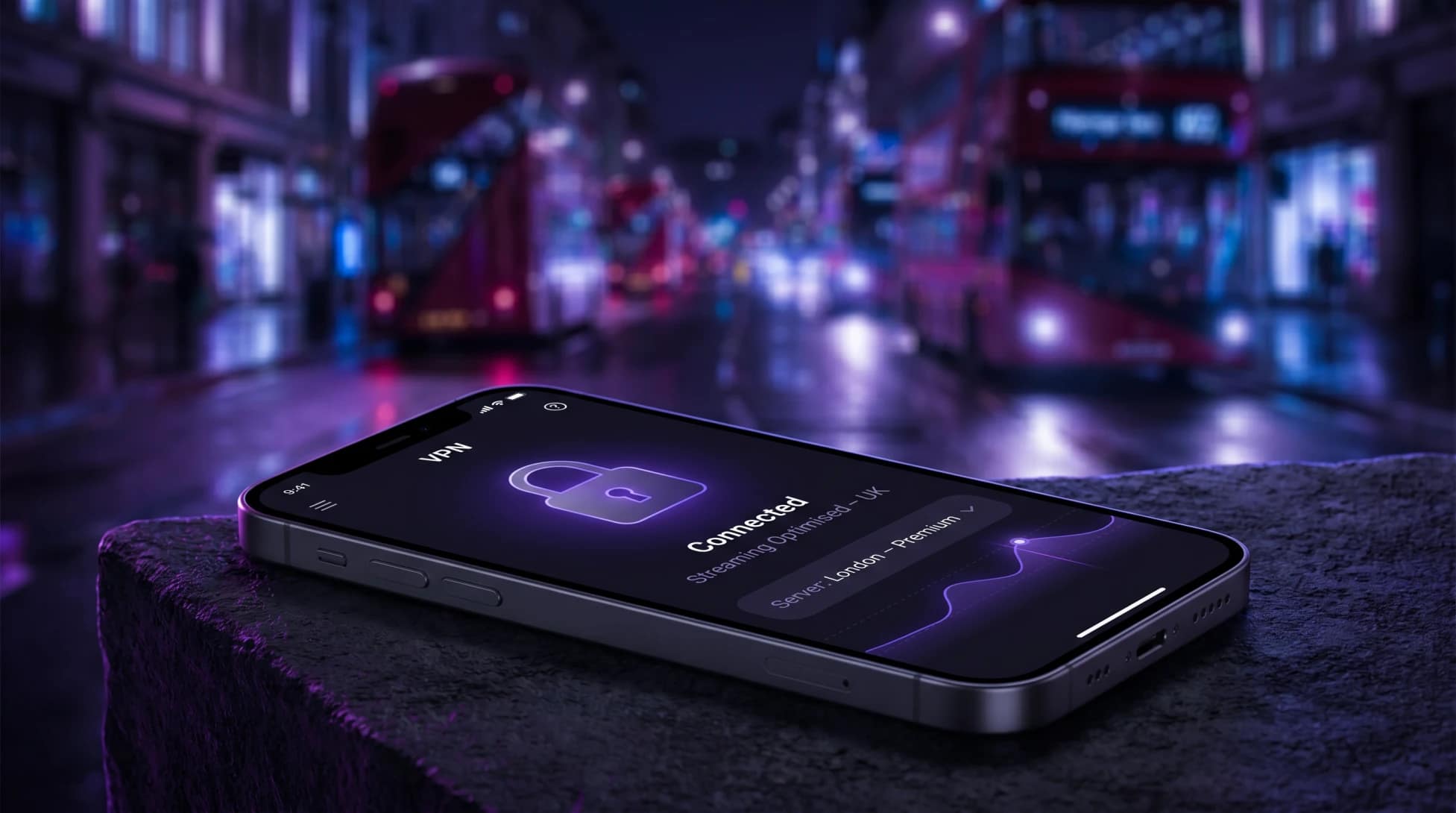 Connecting to a Dedicated Streaming VPN Server Smartphone showing a successful connection to a streaming-optimised server to bypass geo restrictions.