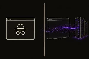 Illustration representing the Google Incognito lawsuit: Chrome's old and new privacy disclosures side by side