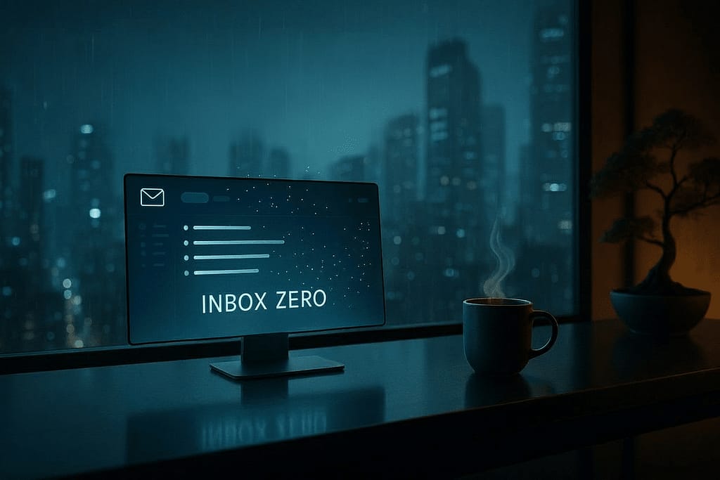 Computer screen displaying 'Inbox Zero' concept to support dominating email productivity in 2026
