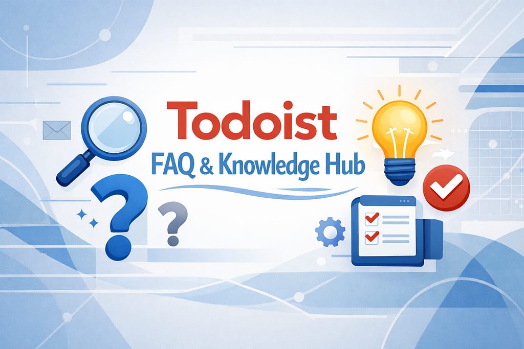 Baizaar.tools Todoist FAQ & Knowledge Hub Header Todoist FAQ & Knowledge Hub header image illustrating productivity and knowledge sharing across Baizaar.